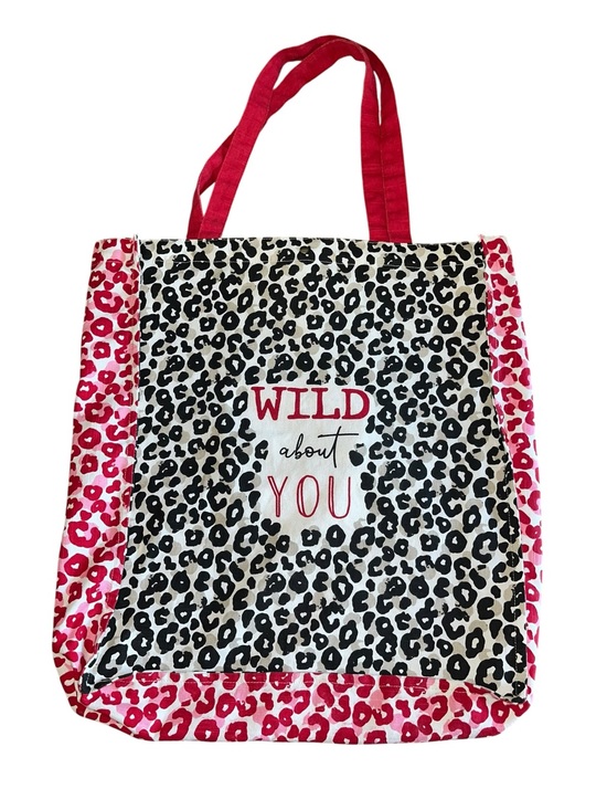 Handbags - Wild About You Leopard Print Tote Bag - Pink and Black and Red